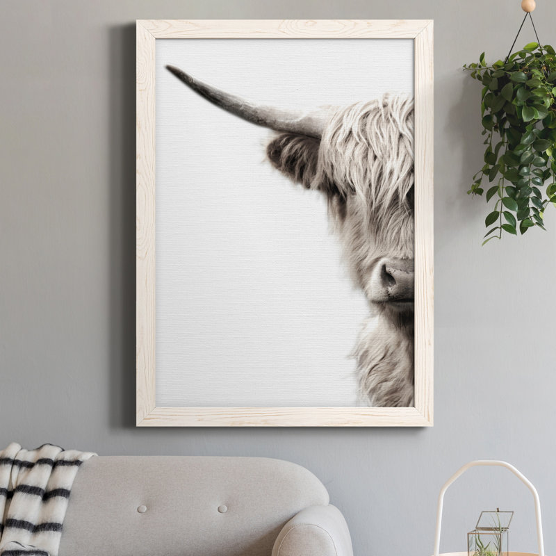 Highland Bovins - Toile encadrée de qualité supérieure - prête à être accrochée, H 24 po x l 18 po x P 1,5 po, Blanc