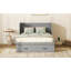 Lit escamotable double avec port USB et grand tiroir, gris