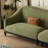 Mid-Century Cream Green Chenille Solid Sofa