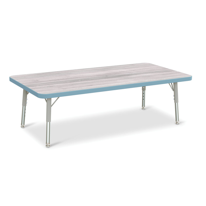 Table rectangulaire Berries, L 24 po x l 48 po, 24" - 31", Bleu côtier