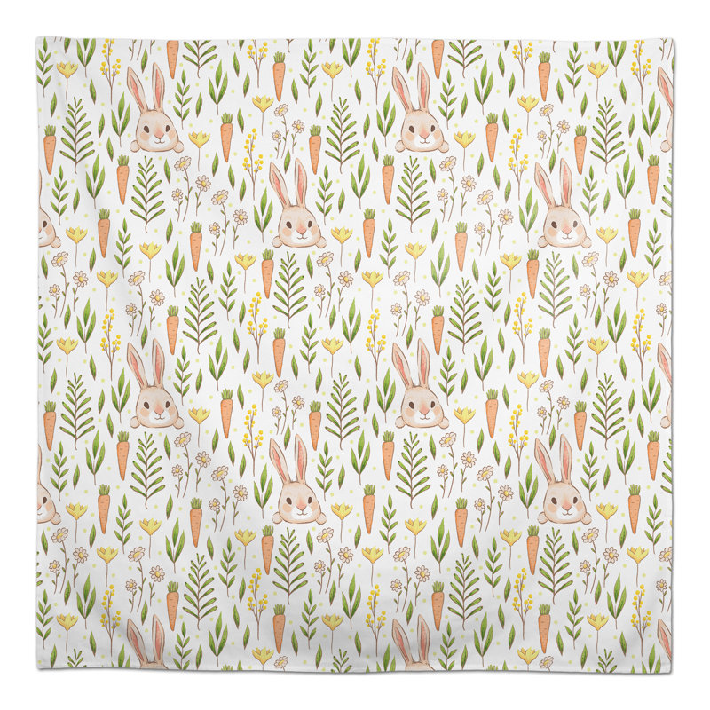 Bunny And Carrot Pattern Tablecloth
