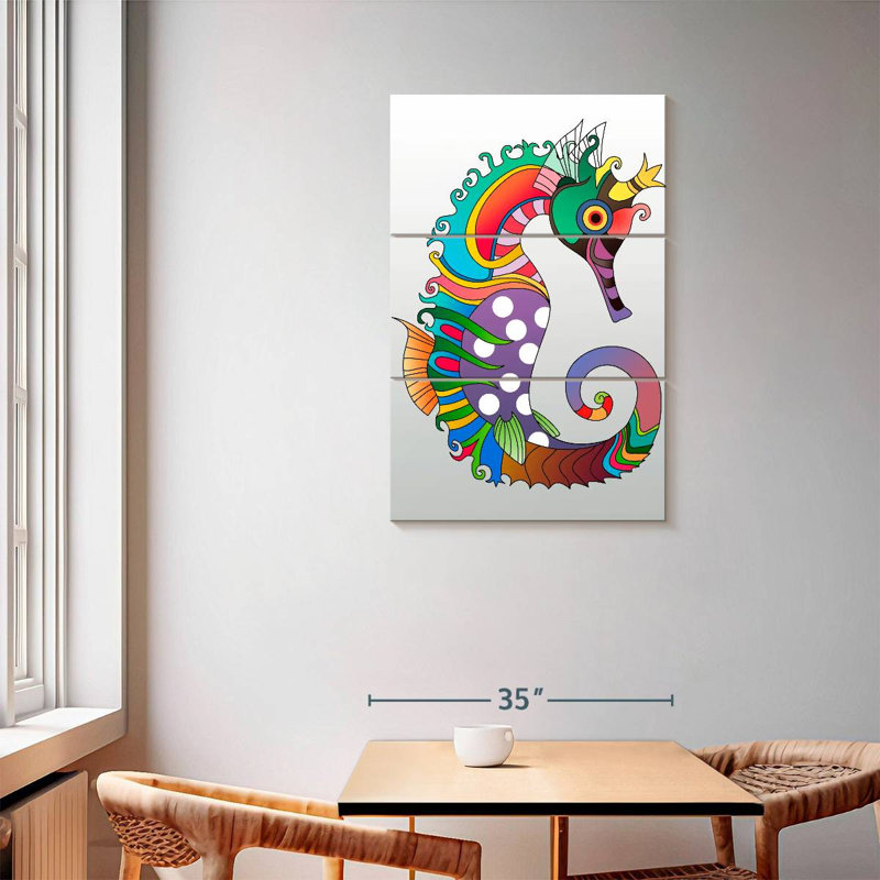 Hippocampe coloré Brampt, H 57 po x l 36 po
