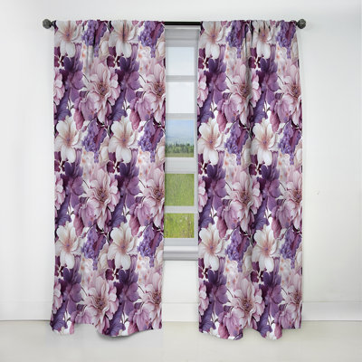 Orchid Dream - motif tropical II - Rideau floral - Rideau floral occultant en velours - 1 panneau