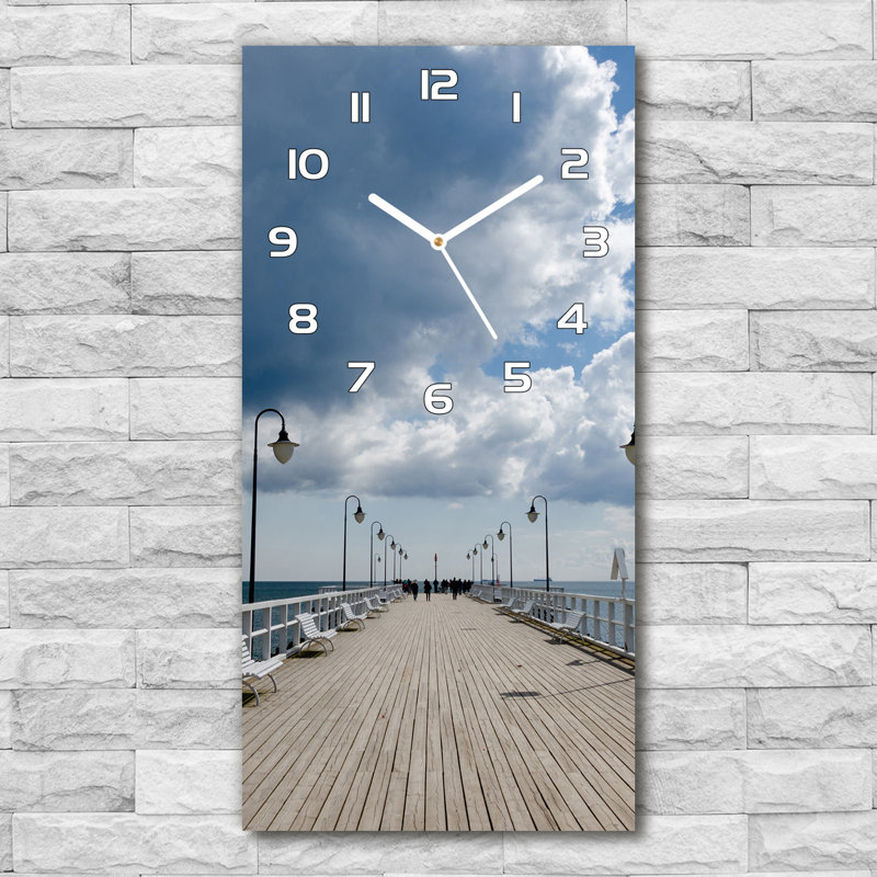 Jadee Glass Wall Clock, Blue/White