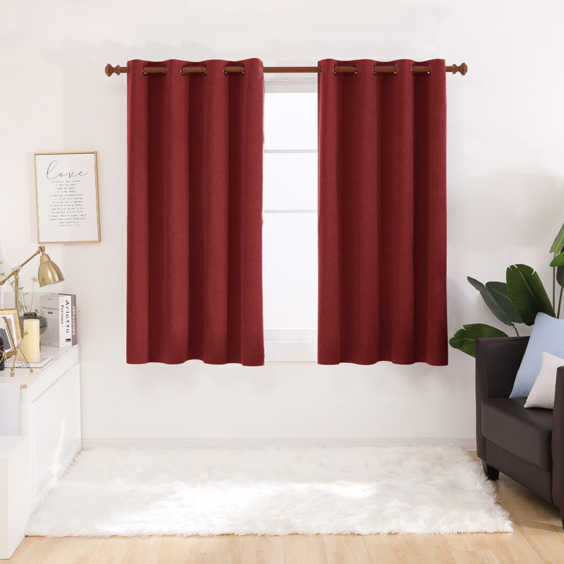 Riey Blackout Curtain Panel Pair, Rustic Red, 52" W x 95" L