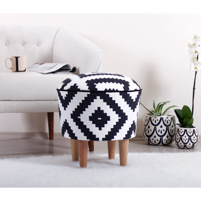 Parkview 42cm Wide Rectangle Geometric Footstool Ottoman