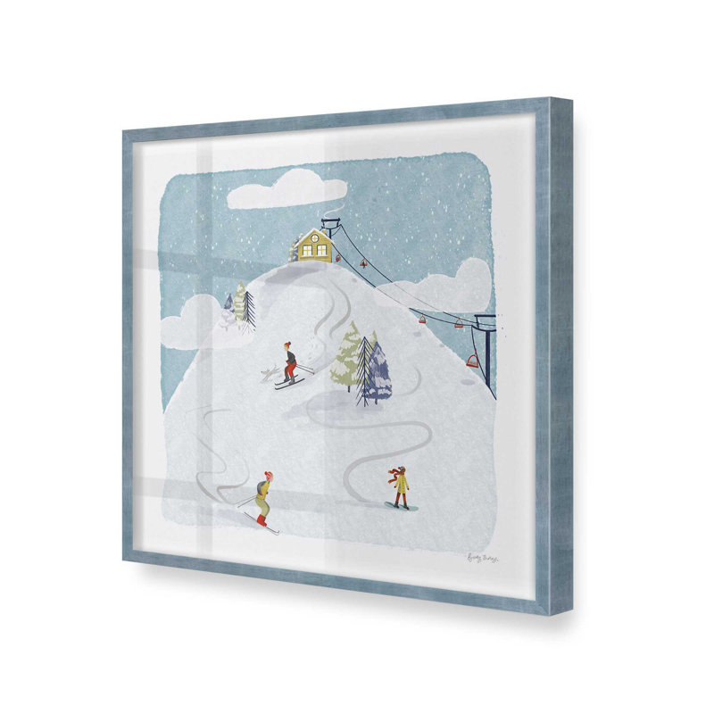 Imprimé d'hiver d'hiver, Cadre simple électrique ciel électrique, bois ma, H 21,5 po x l 21,5 po