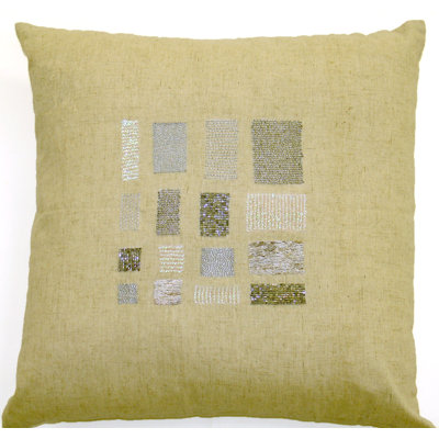 Sequined Cotton Blend Throw Pillow