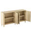 Armoire de rangement 70 po avec tablettes réglables, design élégant pour le bureau, quatre portes décoratives naturelles à utilisation multifonctionnelle, tablettes organisées pour la maison