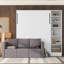 Lit escamotable double avec canapé et tablettes