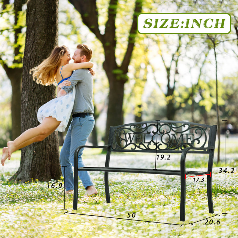 Banc de jardin en acier inoxydable Nuvia, Vert