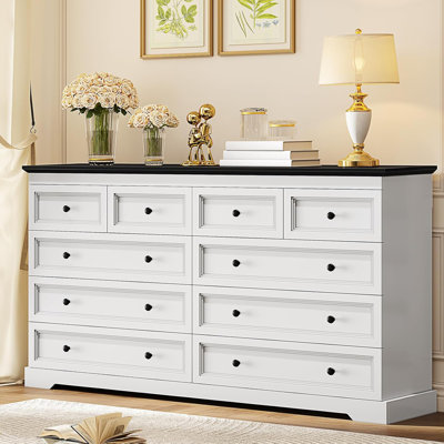Double Dresser With 10 Storage Drawers