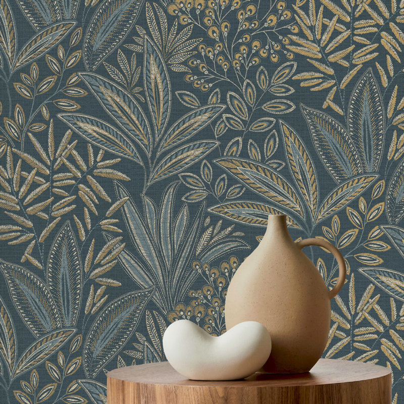 Cliffo 10.5m x 52cm Textured Non-Pasted Wallpaper Roll, Navy
