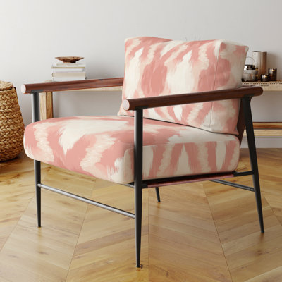 Chaise rembourrée Boho - rose et beige