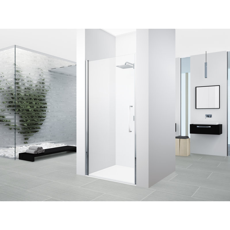 Young Pivot Semi-Frameless Shower Door with Clear Glass, 2000 mm x 710 mm