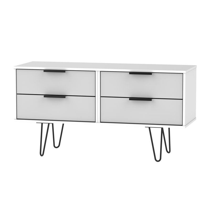 Fully Assembled Berryhill 4 Drawer Chest, Grey Matt
