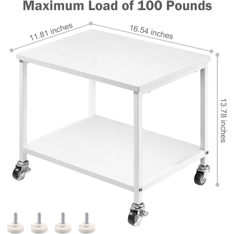 13.78'' H x 16.54'' W Printer Stand with Wheels