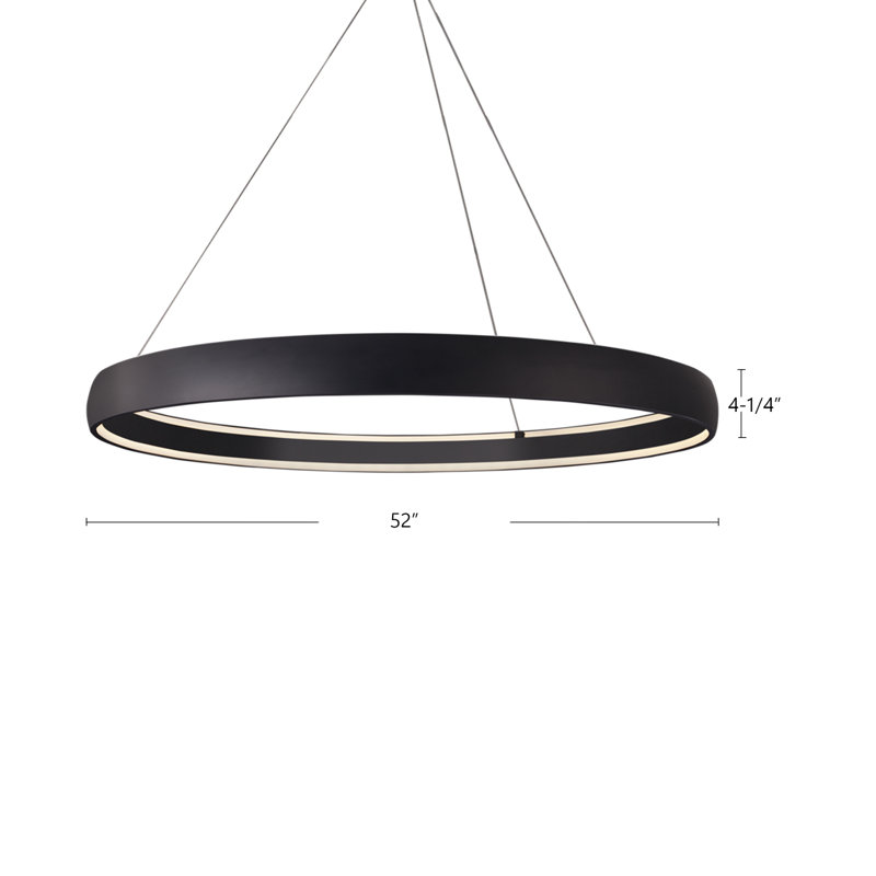 Halo 1 - Light LED Pendant, 126.01" H x 53" W x 53" D, Black