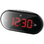 Digital Electric Tabletop Clock with Alarm in Black
