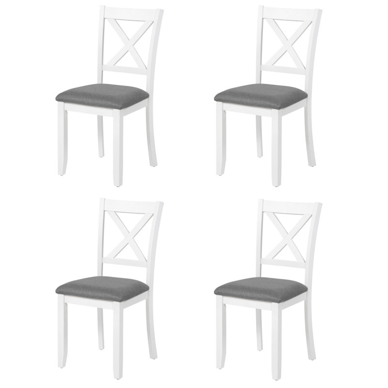 Ensemble de 4 chaises de salle à manger rembourrées modernes avec dossier en X et sièges rembourrés