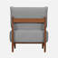 Chaise de loisirs en bois massif au design moderne et simple, équipée d'un siège et d'un dossier moelleux, pouvant être utilisée dans le salon ou la chambre à coucher (gris)