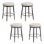 Ensemble de 4 tabourets de comptoir modernes de 24,75 po, 4 tabourets de comptoir blancs avec structure en fer, coussin éponge, repose-pieds, convient à la cuisine / chambre à coucher / salle à manger.
