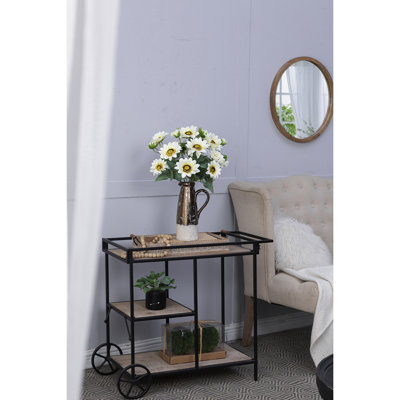 4 Pack Artificial Cream Sunflower Bushx9, 10.2 X 11 18.9"H, Perfect For Centerpiece In Bedroom 18.9H 11W 10.2D, Adds Color To Kitchen