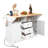 55.7'' Large Kitchen Island With 2 Drop Leaf,, Rolling Kitchen Cart On 5 Wheels With Power Outlet, Folding Storage Dining Table With Spice & Towel Rack , 3 Drawers, For Kitchen, Dining Room,White-228450053