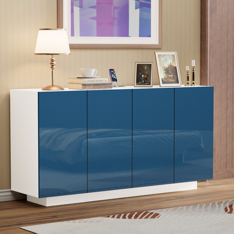 Lianna 57.9'' Sideboard, White/Blue
