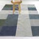 Rectangle Clements Geometric Machine Woven Chenille Area Rug in Blue/Gray/Green