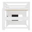 Lit mezzanine simple avec tableau noir coulissant, bibliothèque intégrée et rails de sécurité, blanc, lit mezzanine solide pour enfants-1286650594-1286650595