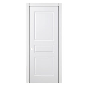 3-Panel Knocked Down White Laminated Traditional Interior Door