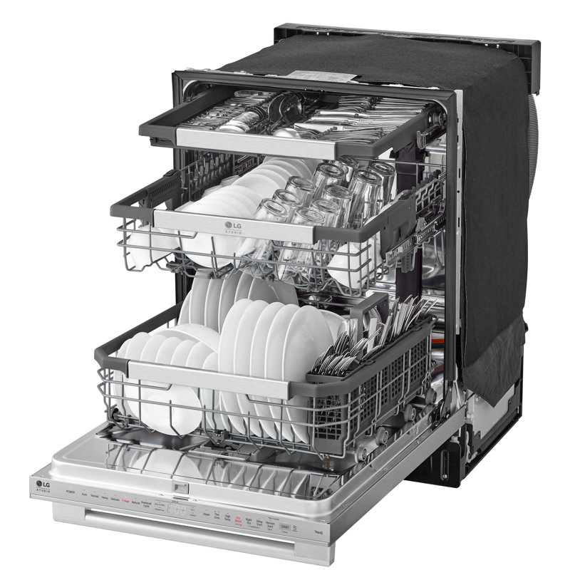 Lg Studio Smart Top Control Dishwasher With 1-Hour Wash & Dry, Quadwash Pro, Truesteam And Dynamic Heat Dry, Silver