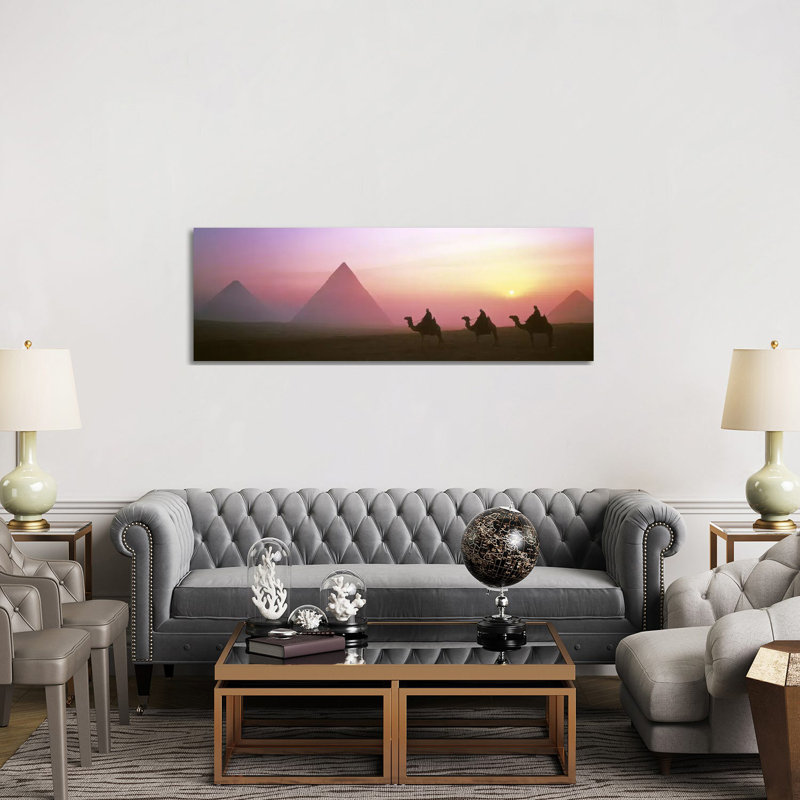 Giza Pyramids Egypt - Wrapped Canvas Panoramic Print, 152.4 cm H x 50.8 cm W x 1.91 cm D