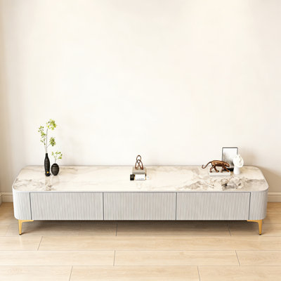 Rock Slab Desktop TV Stand with Storage
