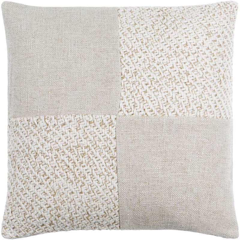 Housse et insert de coussin carré Daveney, Housse de coussin seulement - sans coussin, 18 po x 18 po