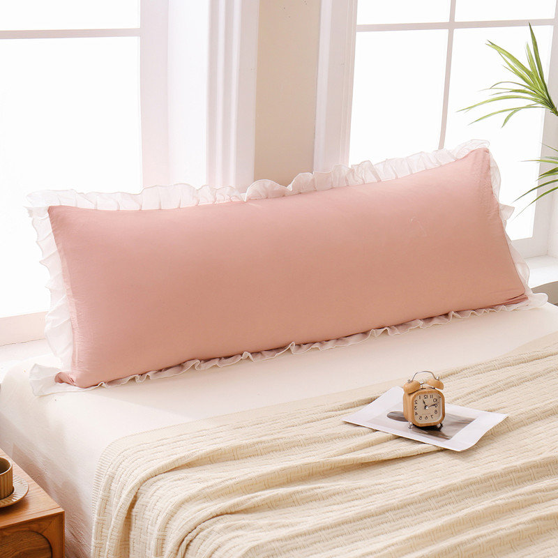 Pink Body Pillow Cover 20x54inches Reversible Long Pillowcase Ruffled Body Pillowcases Cute Pillowcase Pillow Sham