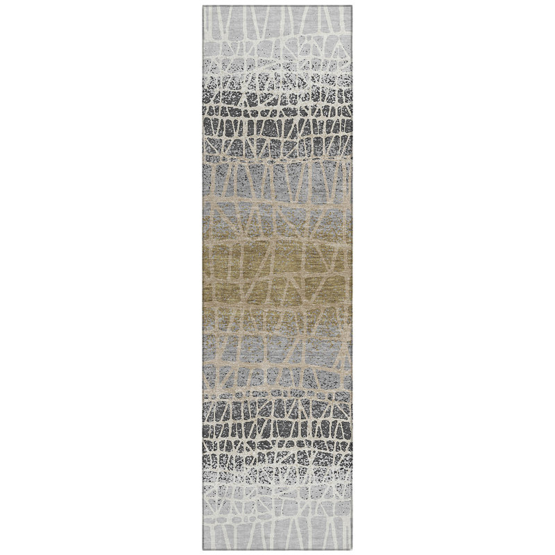 Machine Washable Indoor/Outdoor Raemoore ACN2404 Geometric Rug, Runner 2'3" x 7'6"