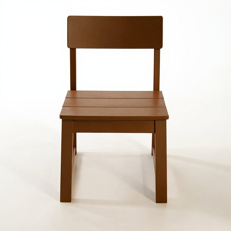 Ensemble de 2 chaises d'extérieur et de jardin en PEHD de style moderniste, Brun
