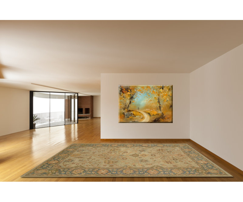 Tapis décoratif brun en laine Touffeté à la main de style oriental Mowbray, Carré 1 pi 6 po
