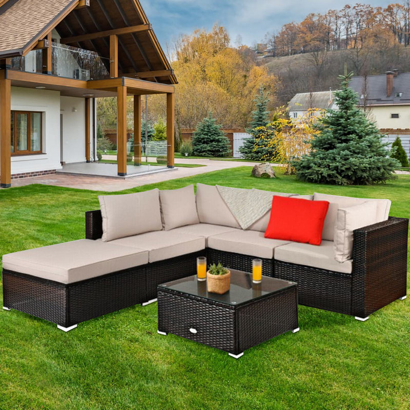 Amanuel 5 - Person Patio Conversation Set