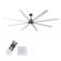 96"  Ceiling Fan with Light and Remote Control, 6-Speed Noiseless Reversible DC Motor, 8 Durable Aluminum Double-Layer Blades Large Ceiling Fan