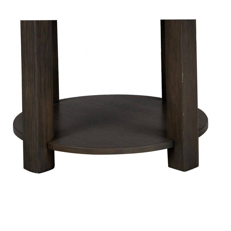 Table de bout en MDF brun clair 20 "avec ports USB Jonah