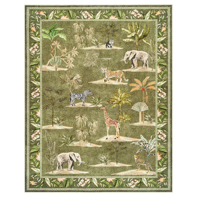Animals Print Washable Ultra-Thin Non-Slip Area Rug