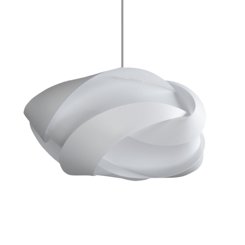 Mangum 1 - Light Unique/Statement Pendant, White, 8.7" H x 12.6" W x 12.6" D, Hardwired