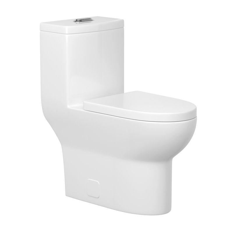Toilette allongée une pièce à hauteur standard 17,5 po à chasse double Siphonic (siège inclus), L 28 po x l 14 po