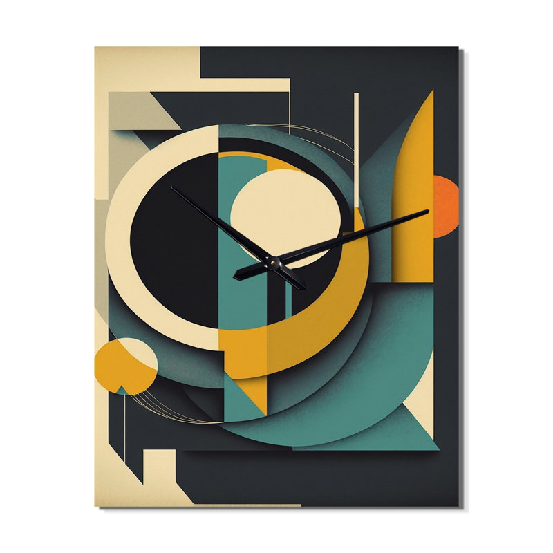 Horloge murale Mid-Century rétro Dimensions I - Mid-Century abstrait, Très grand