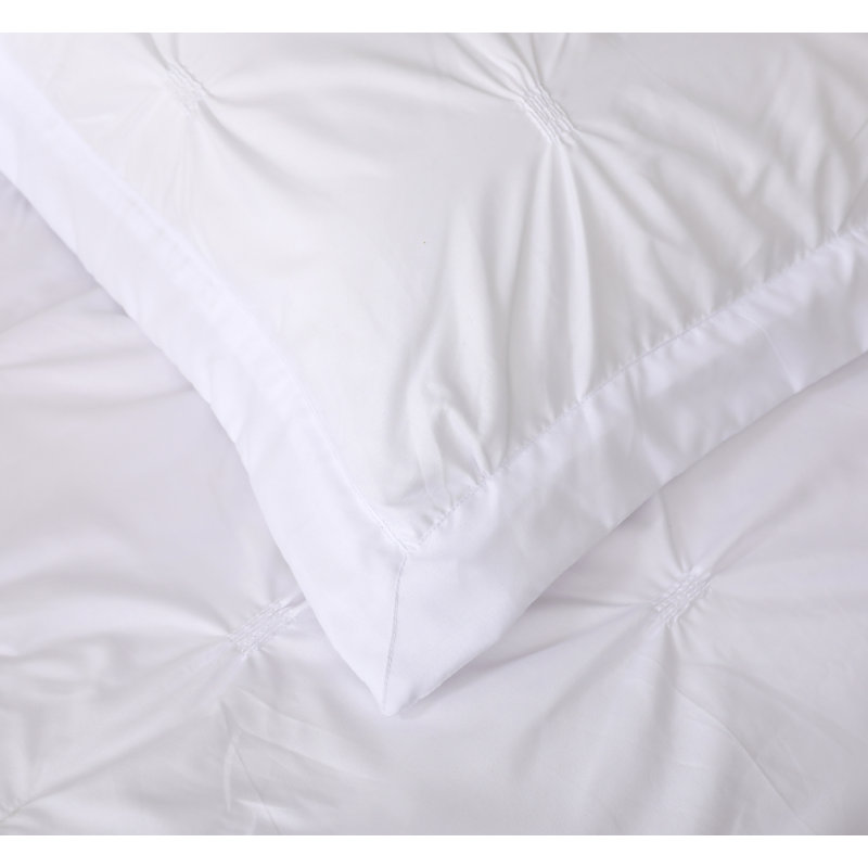 Lapham Solid Colour Bedspread with Pillowcases, 240 x 250 cm Bedspread - 2 Pillowcases, White