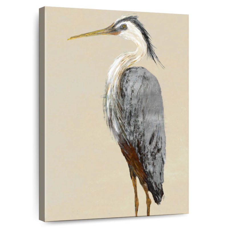 Brampt Heron On Tan II, 51" H x 34" W