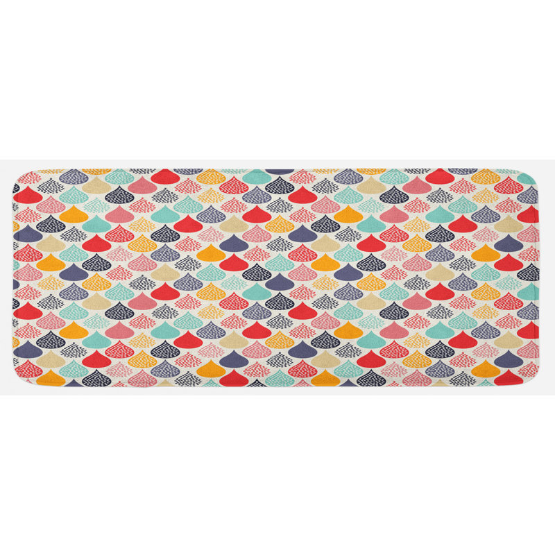Tapis de cuisine multicolore multicolore à motif de feuilles pour enfants